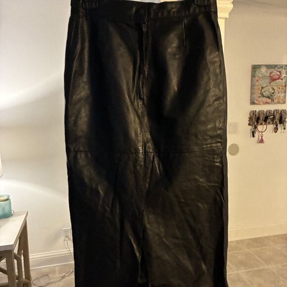 Marvin Richards Ltd Black leather Midi skirt- size 9/10- Genuine leather. - Picture 3 of 4